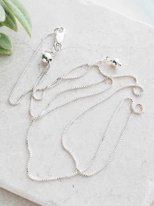Adjustable Sterling Silver Box Chain