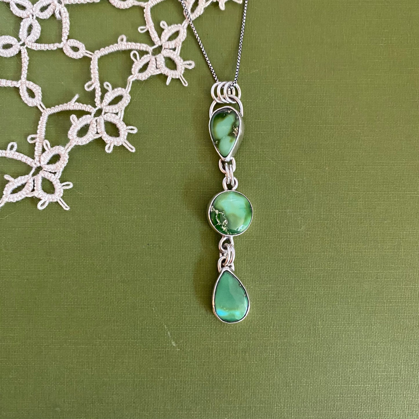 Sonoran Mountain Turquoise 3 Drop Pendant