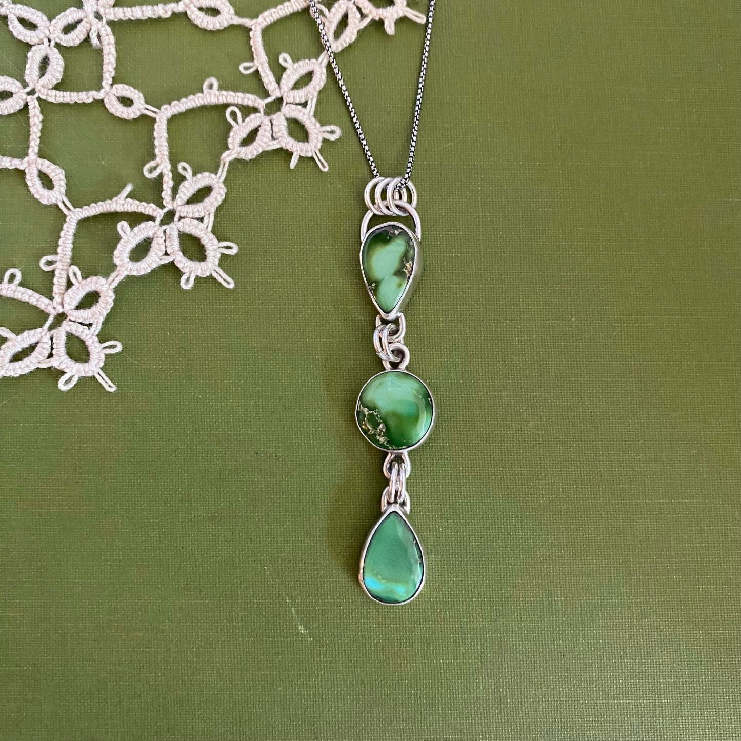 Sonoran Mountain Turquoise 3 Drop Pendant