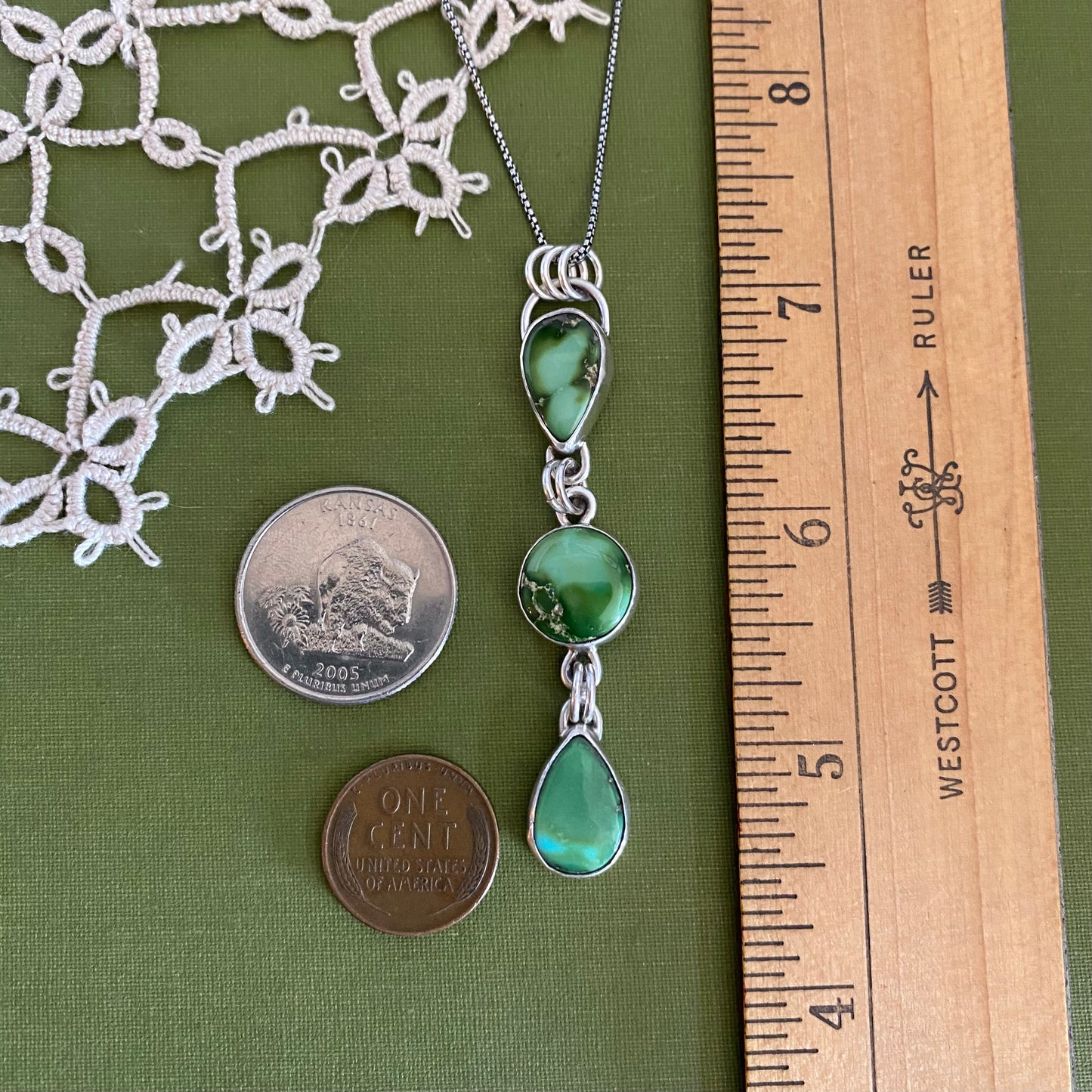 Sonoran Mountain Turquoise 3 Drop Pendant