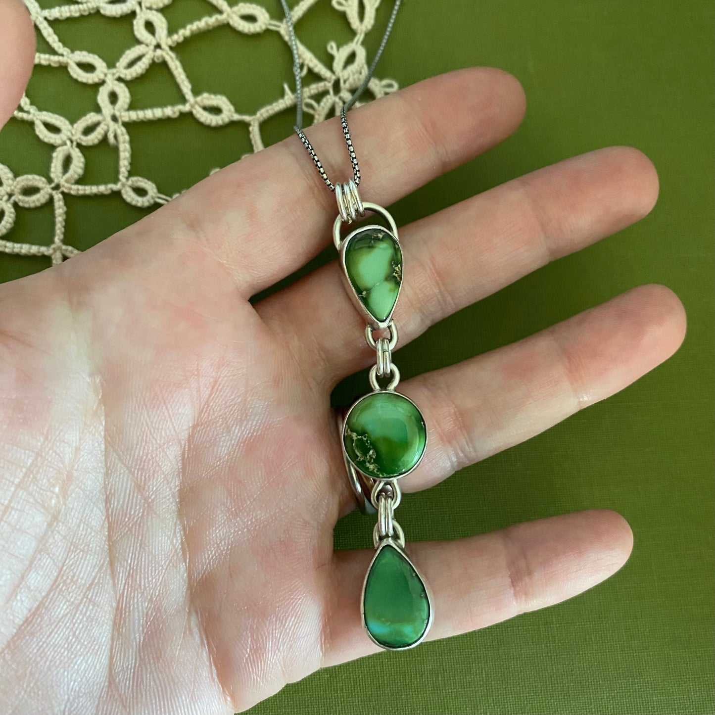 Sonoran Mountain Turquoise 3 Drop Pendant