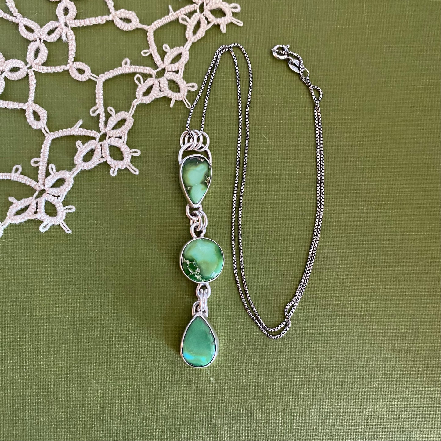 Sonoran Mountain Turquoise 3 Drop Pendant