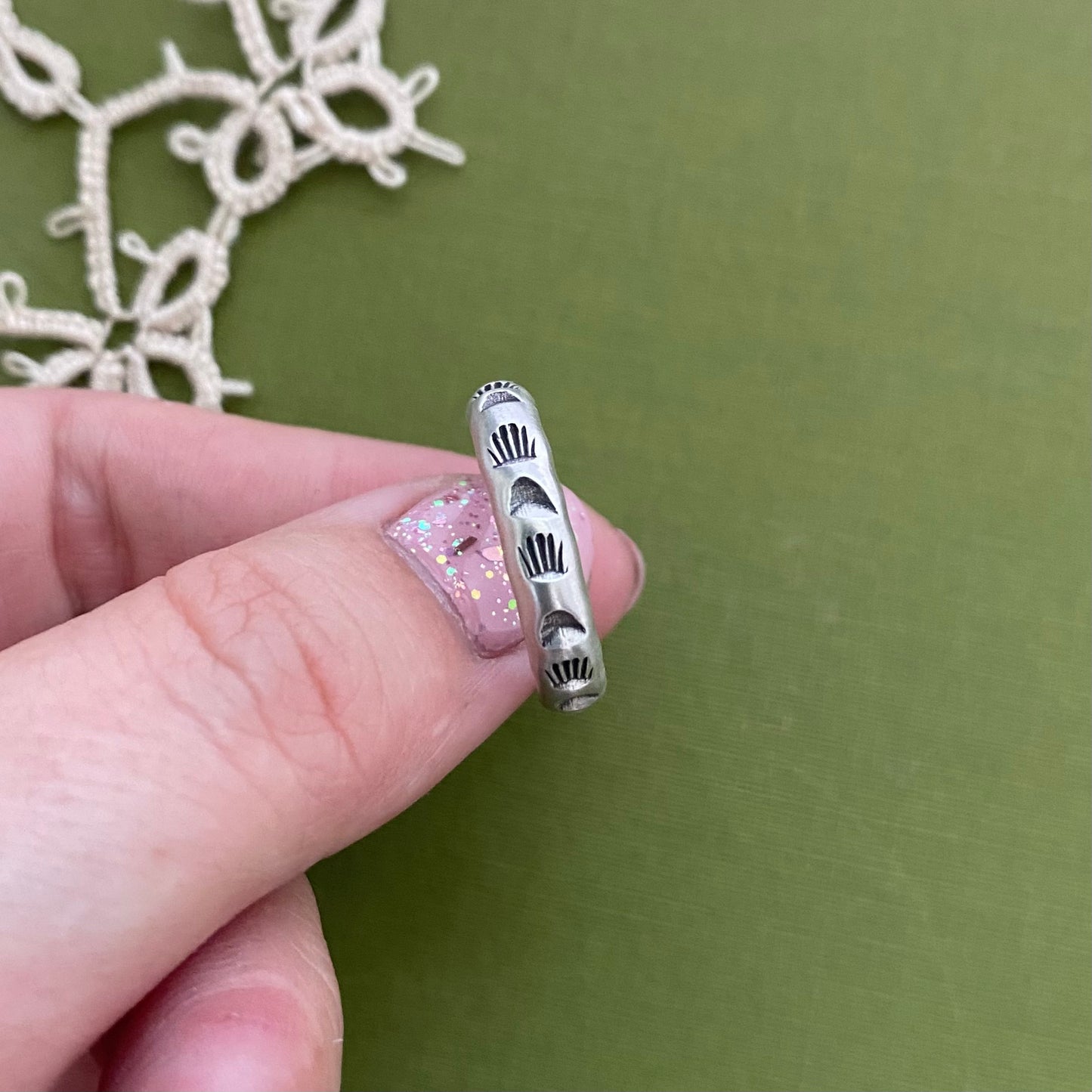 Tovah Sterling Silver Stamped Ring Size 6