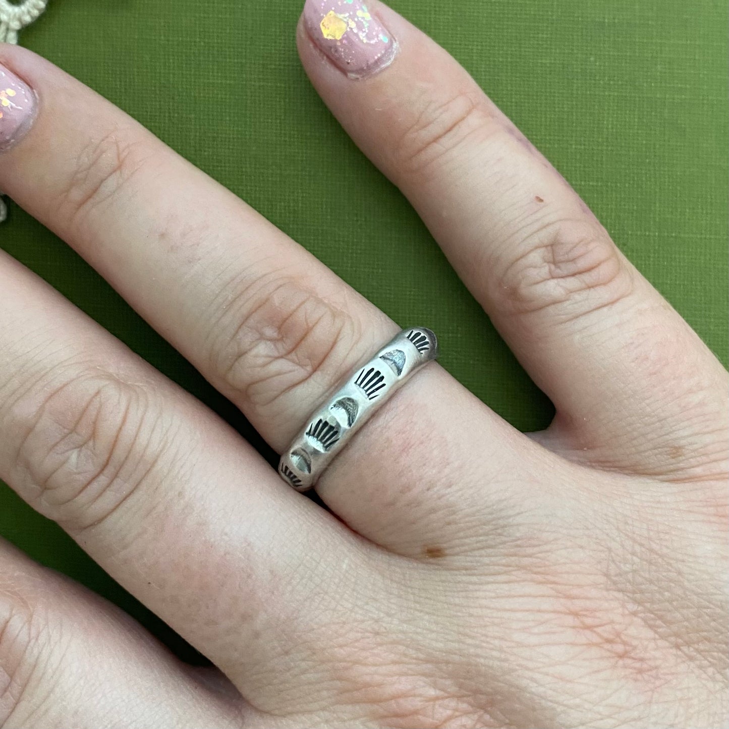 Tovah Sterling Silver Stamped Ring Size 6
