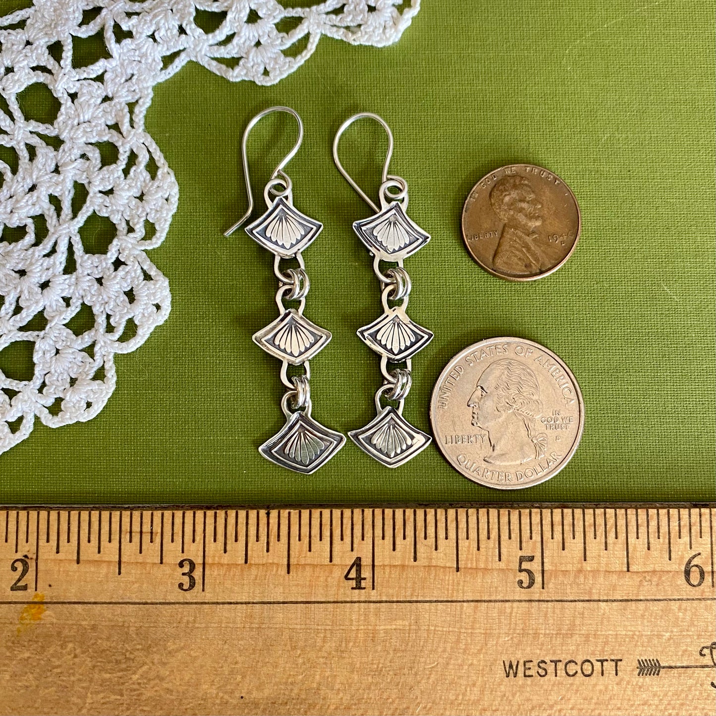 Imogene Hand Stamped Sterling Silver Earrings