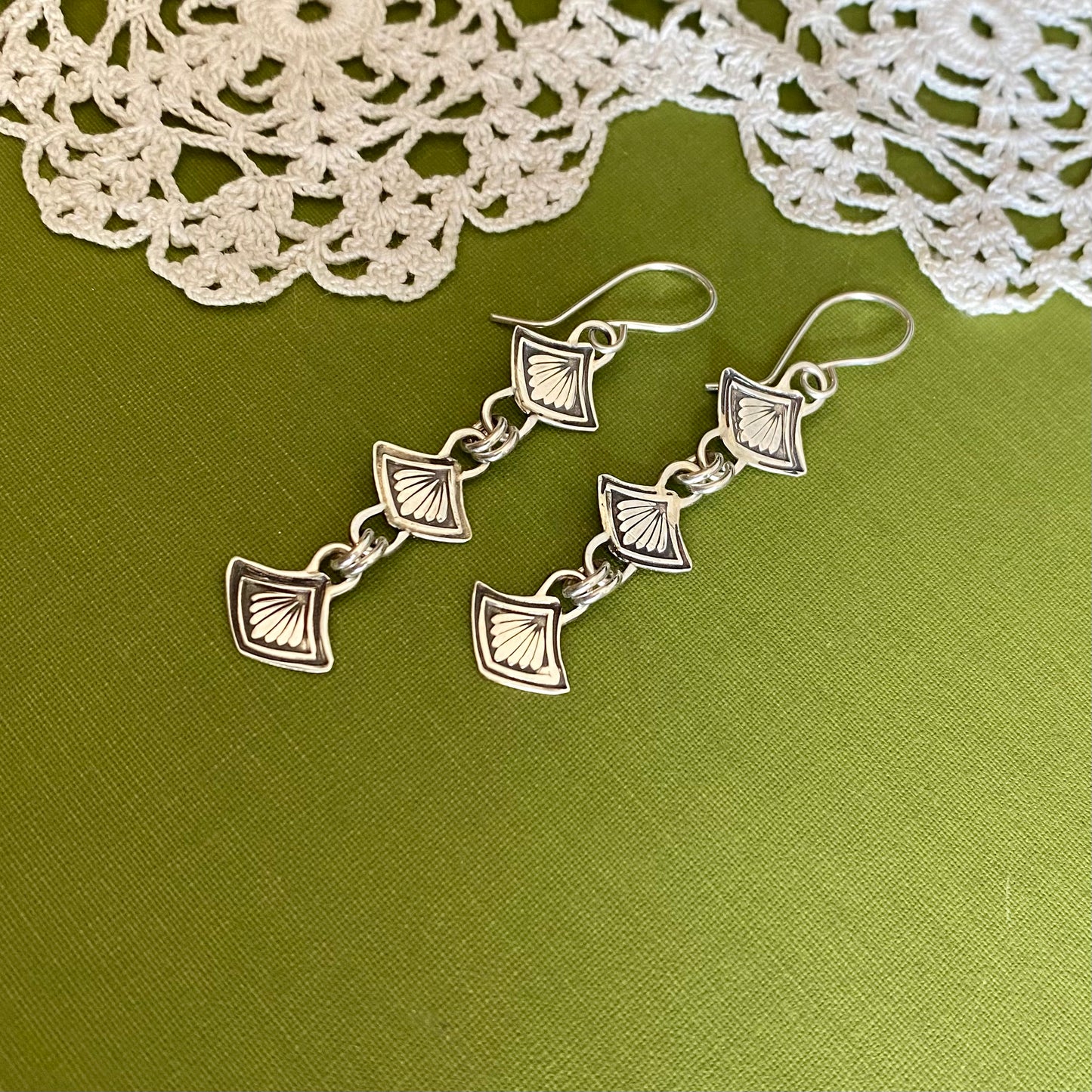 Imogene Hand Stamped Sterling Silver Earrings