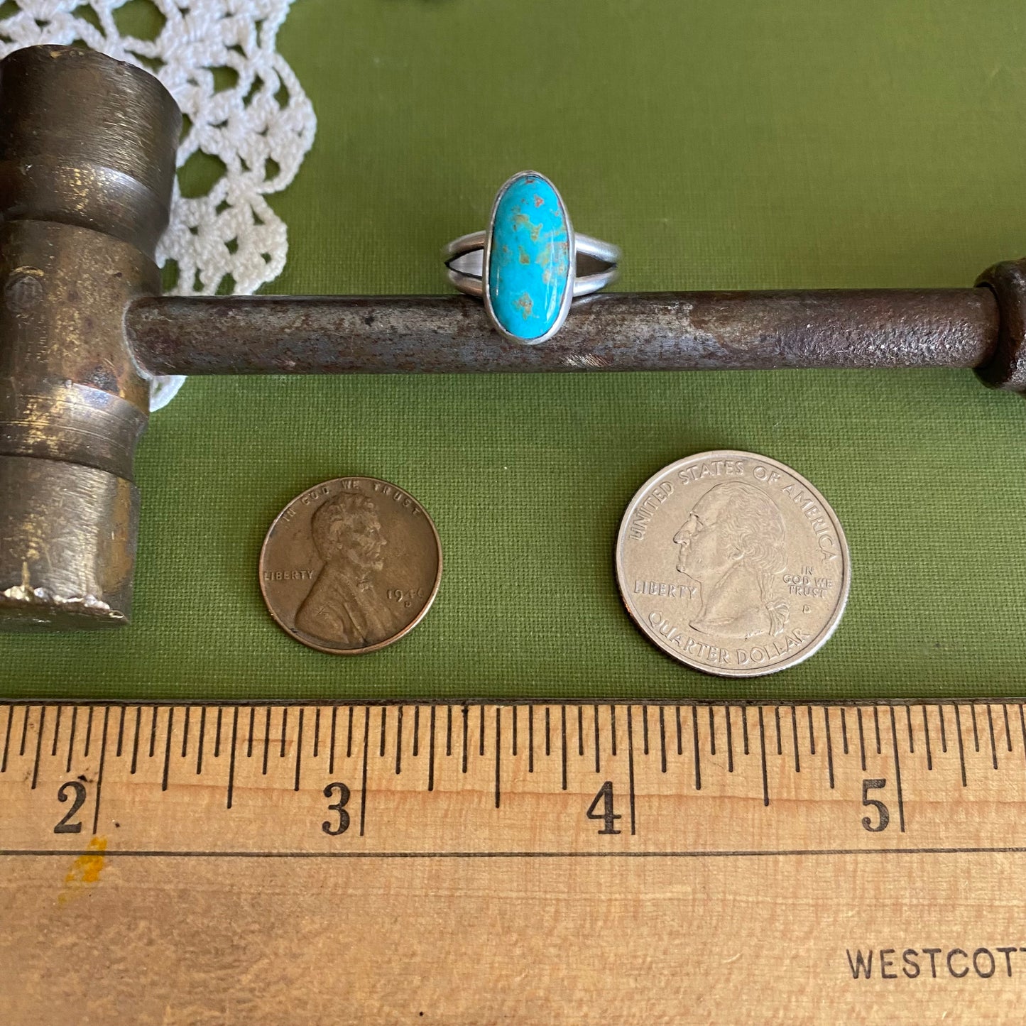 Stormy Mountain Turquoise Ring Size 6.5