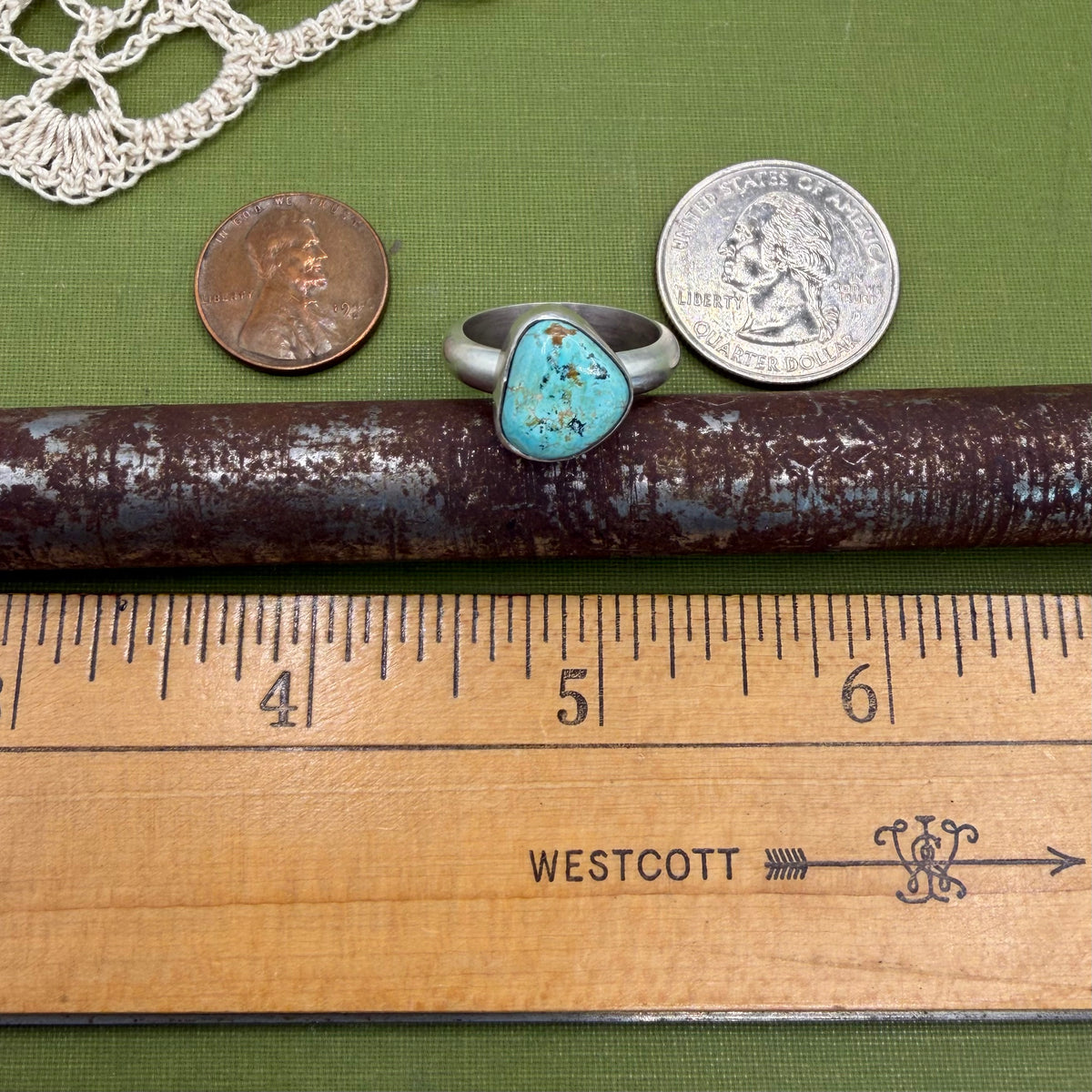 Chunky Turquoise Ring Size 7