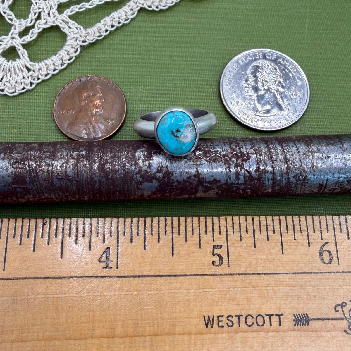 Chunky Turquoise Ring Size 6