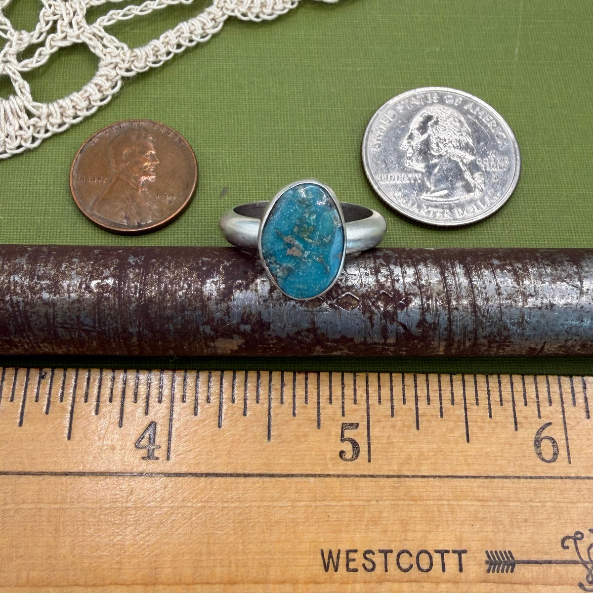Chunky Turquoise Ring Size 8