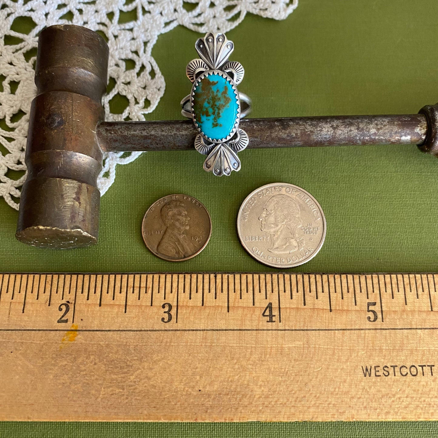 Pilot Mountain Turquoise Ring Size 7