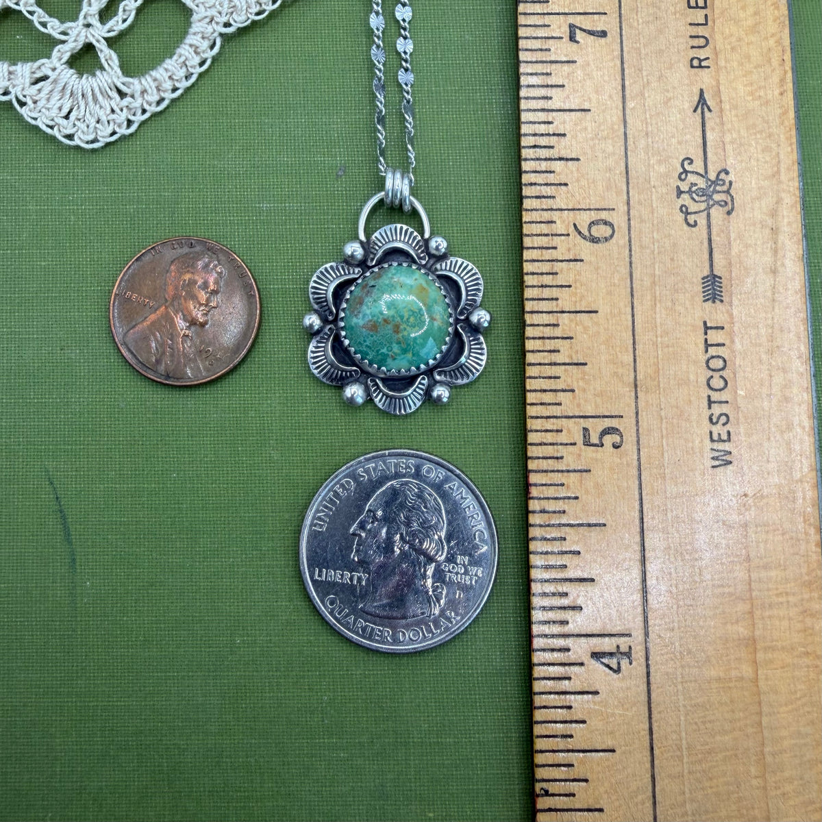 Green Kingman Turquoise Pendant