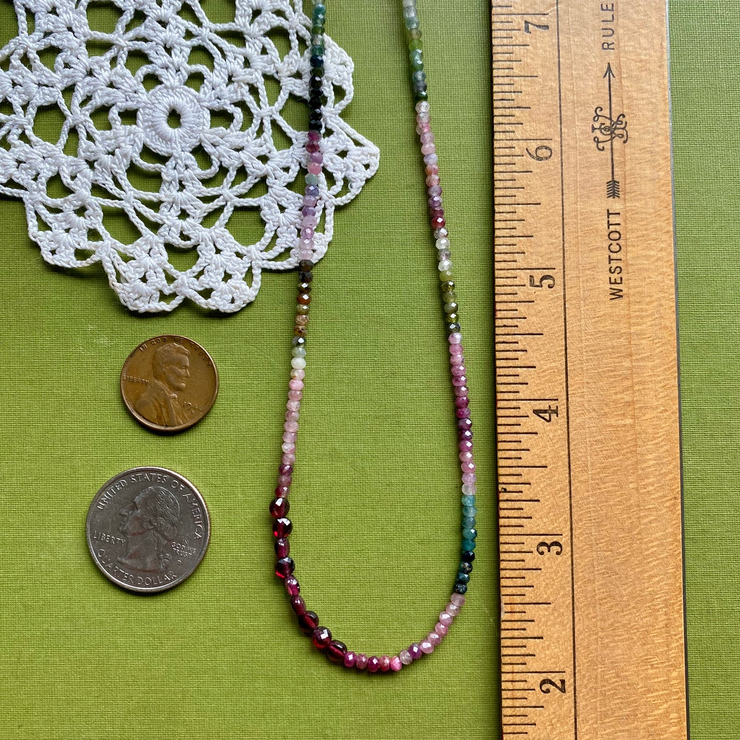 Tourmaline & Garnet Beaded Necklace