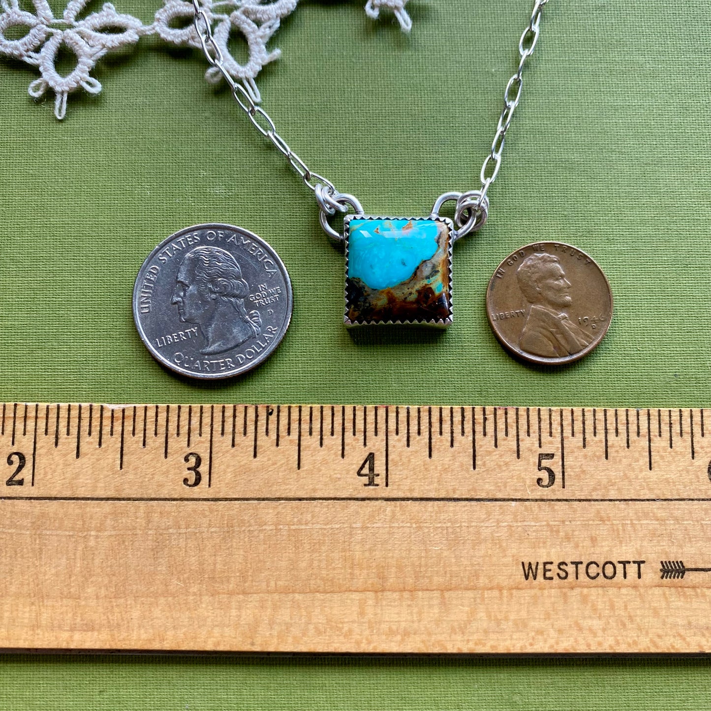 Square Kingman Turquoise Necklace