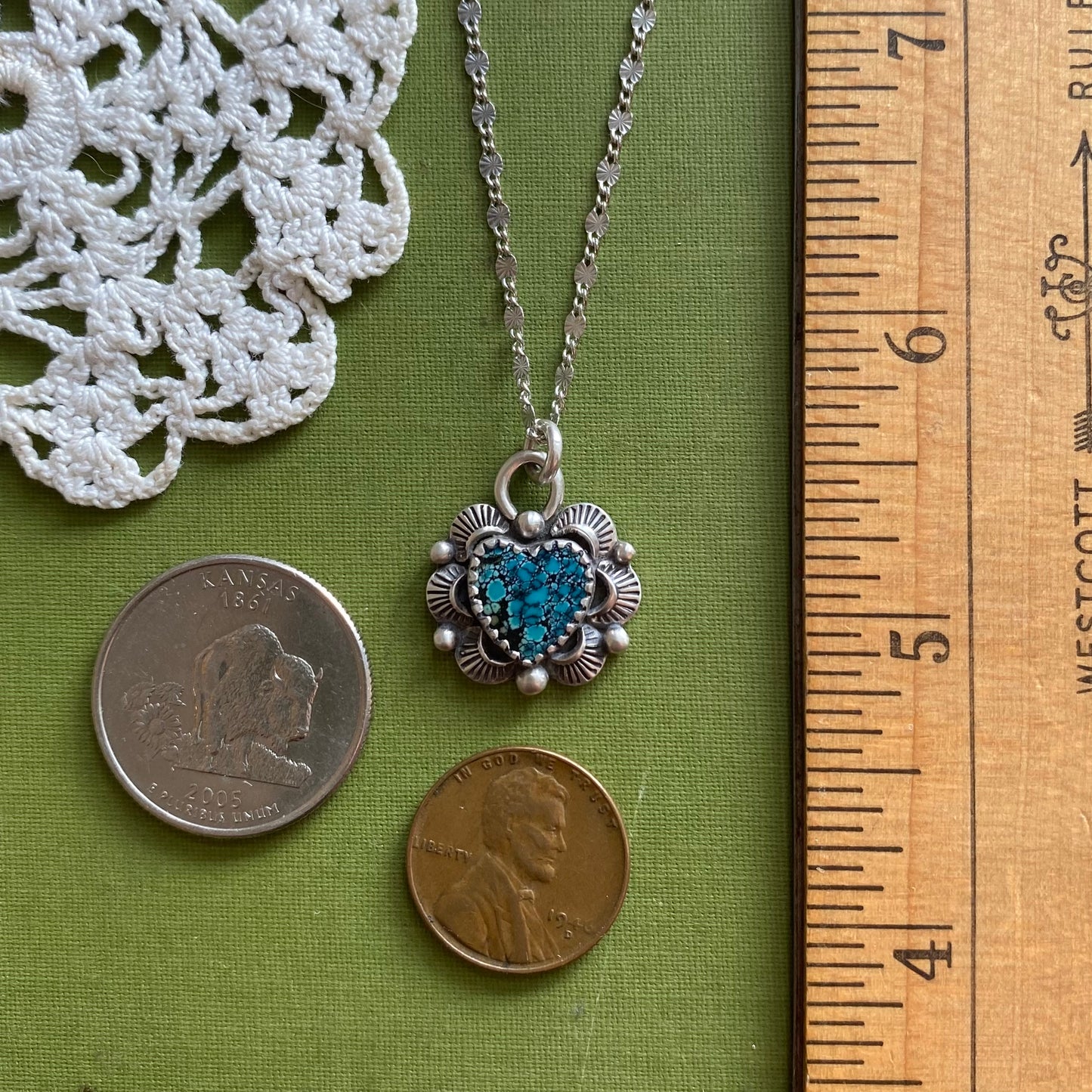 Hubei Cloud Mountain Turquoise Heart Pendant