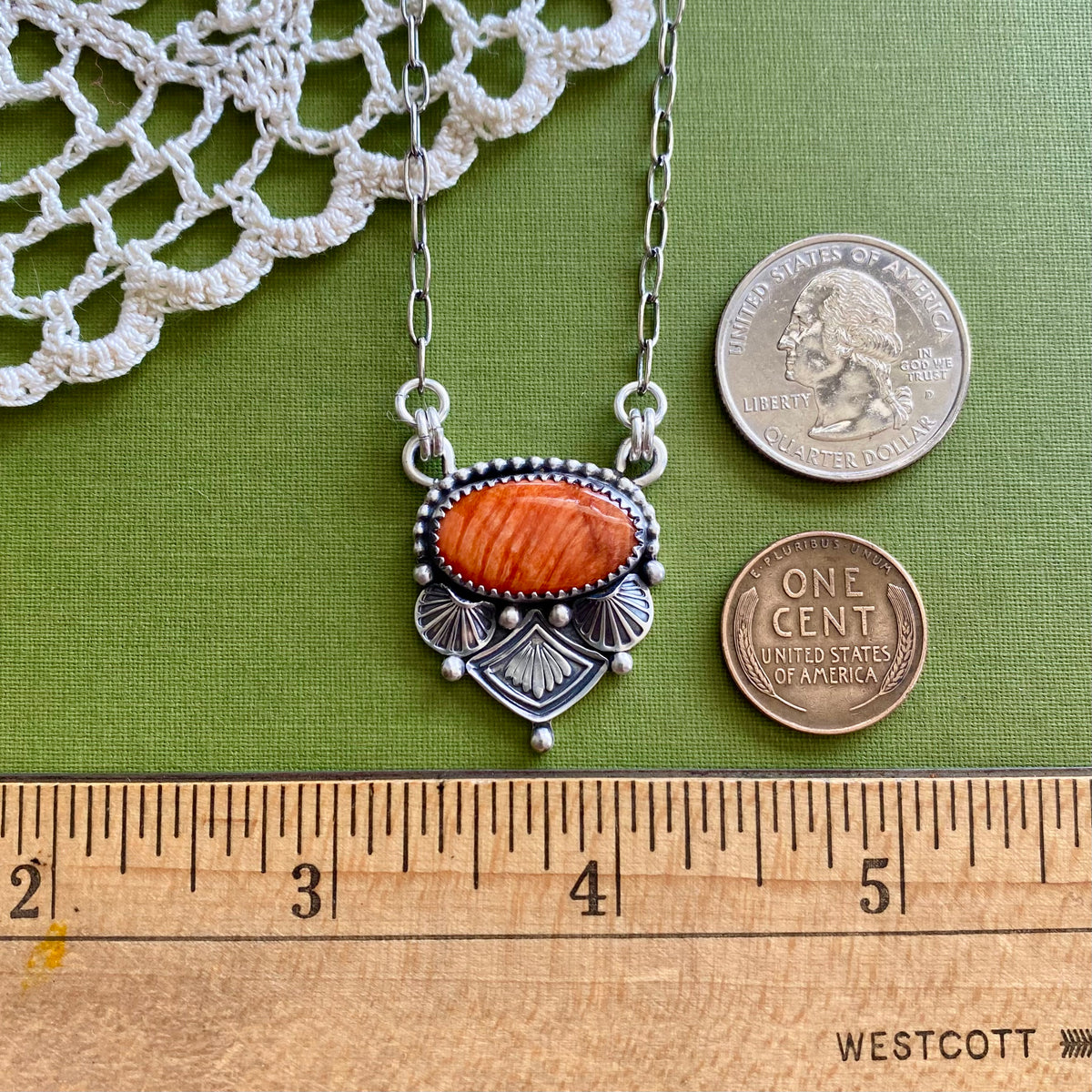 Orange Spiny Oyster Necklace