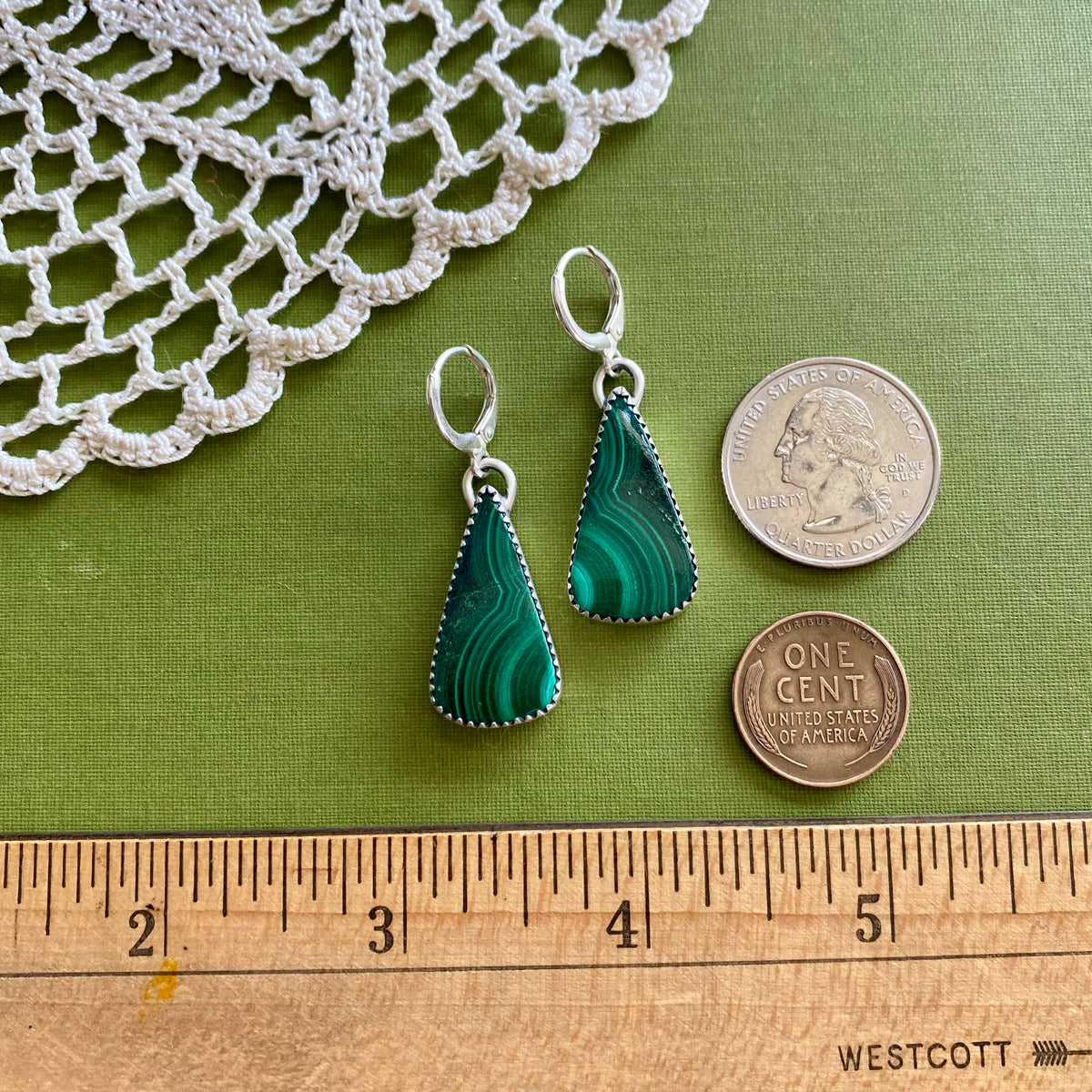 Malachite Teardrop Earrings