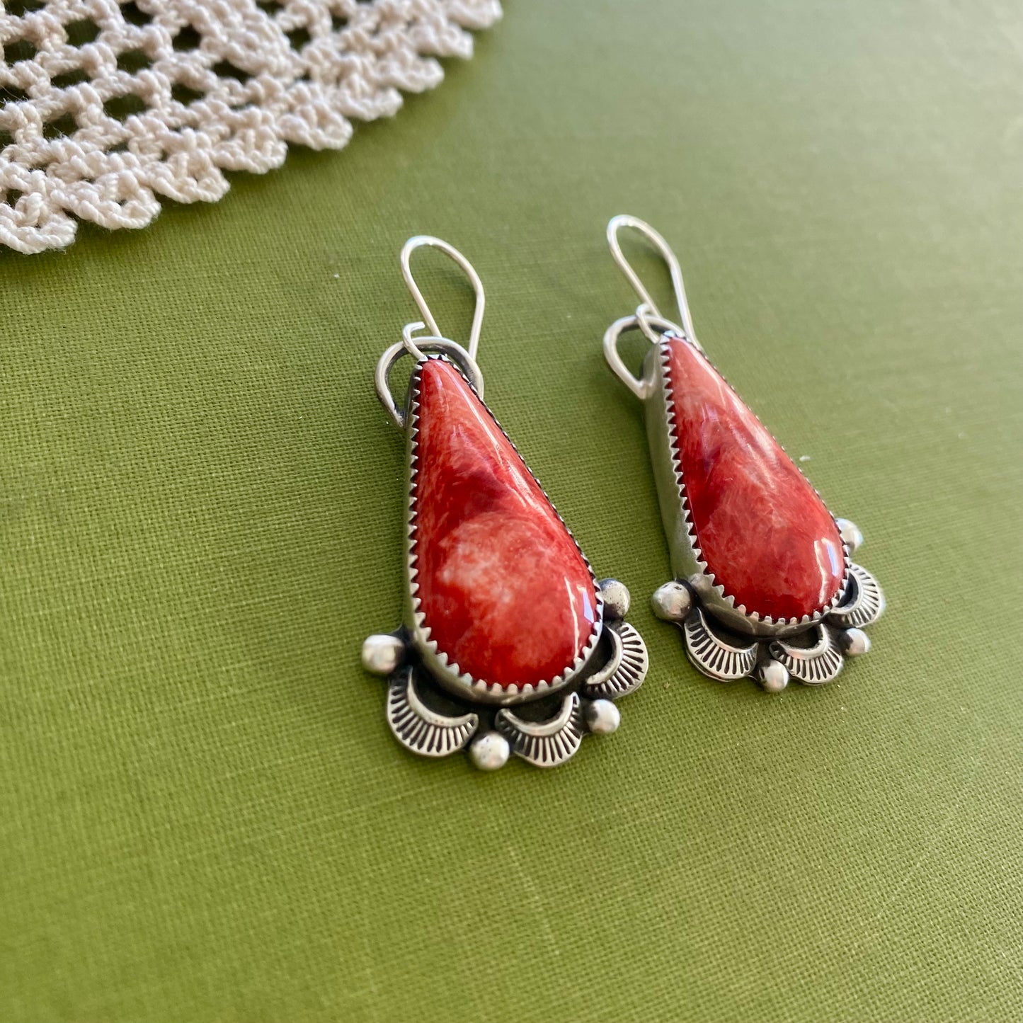 Red Spiny Oyster Earrings