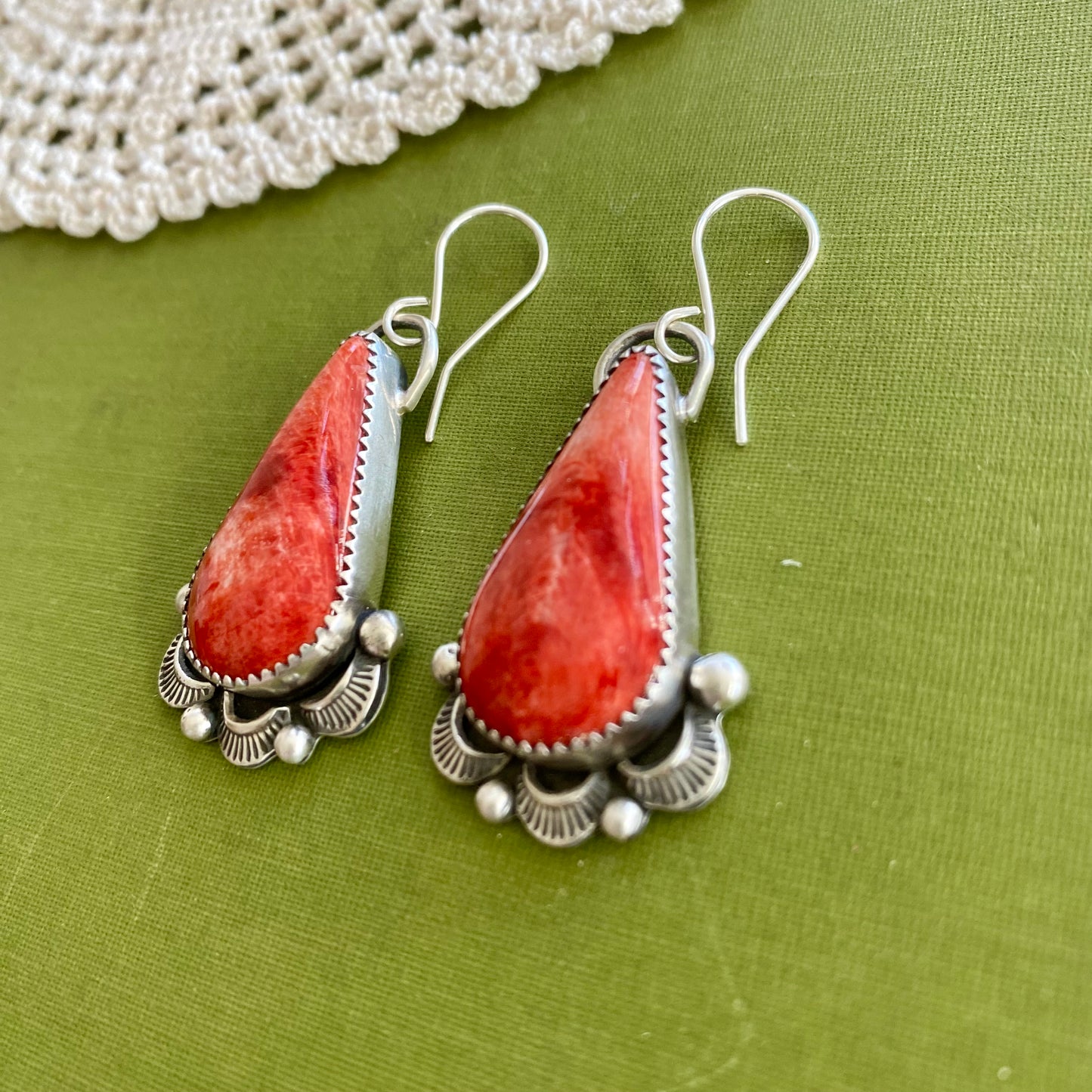 Red Spiny Oyster Earrings