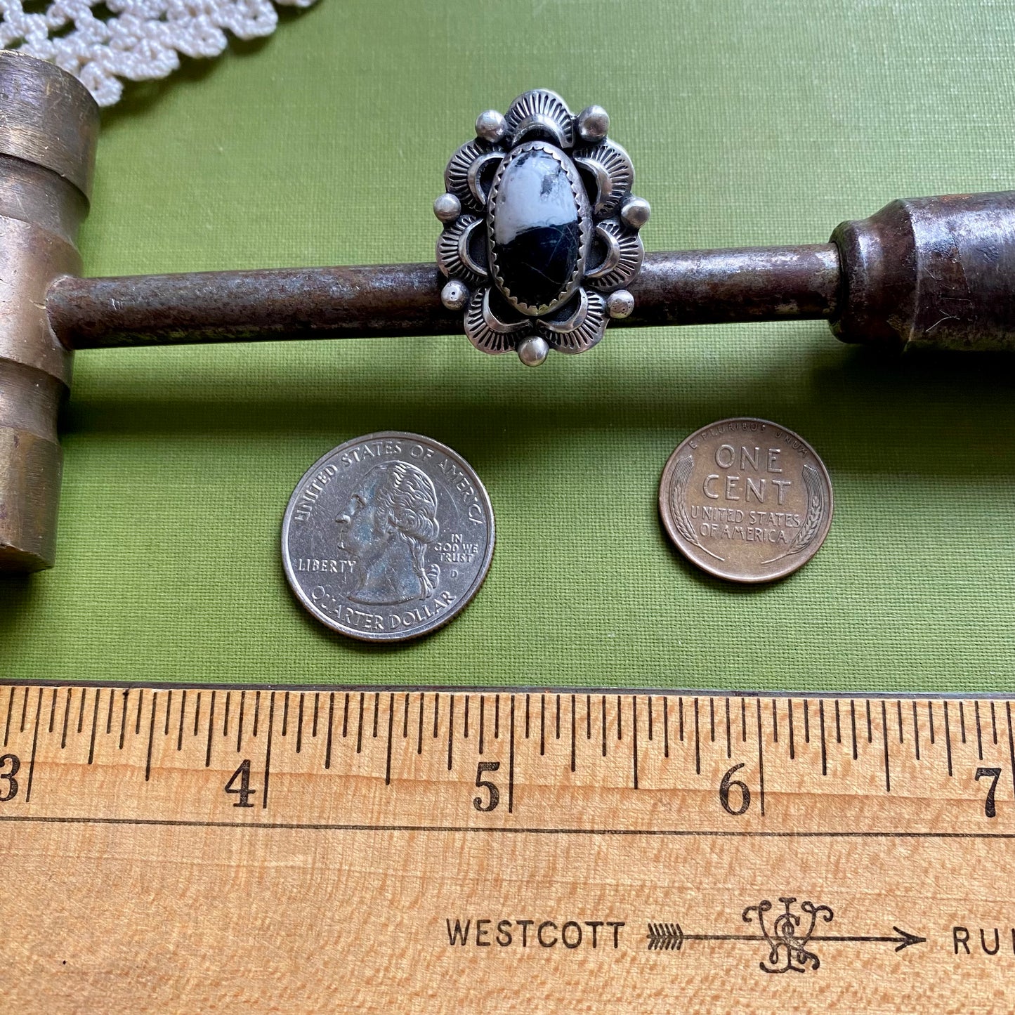 White Buffalo Ring Size 6