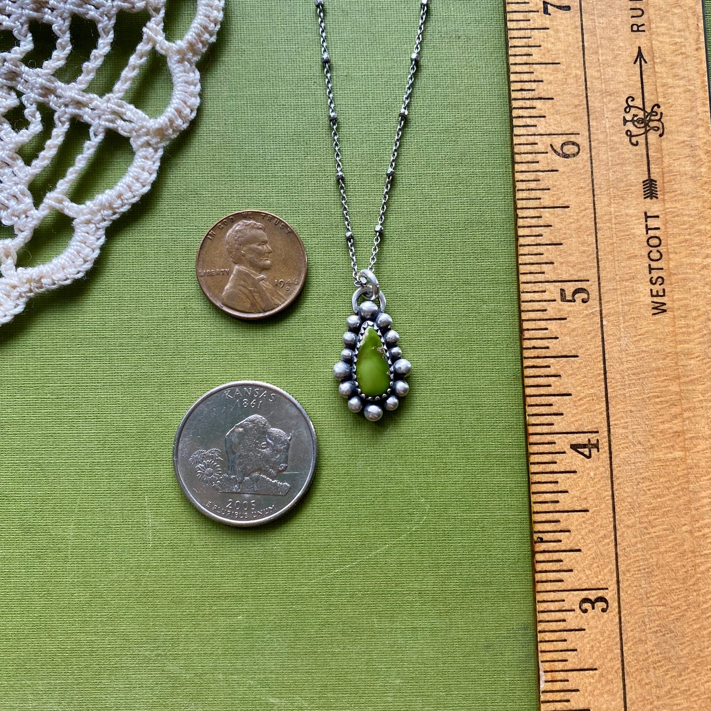 Dainty Sonoran Mountain Turquoise Pendant