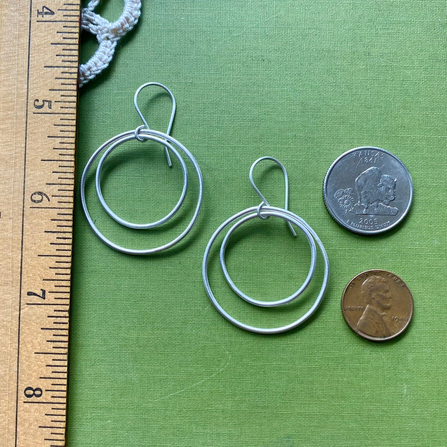 Sterling Silver Double Circle Earrings