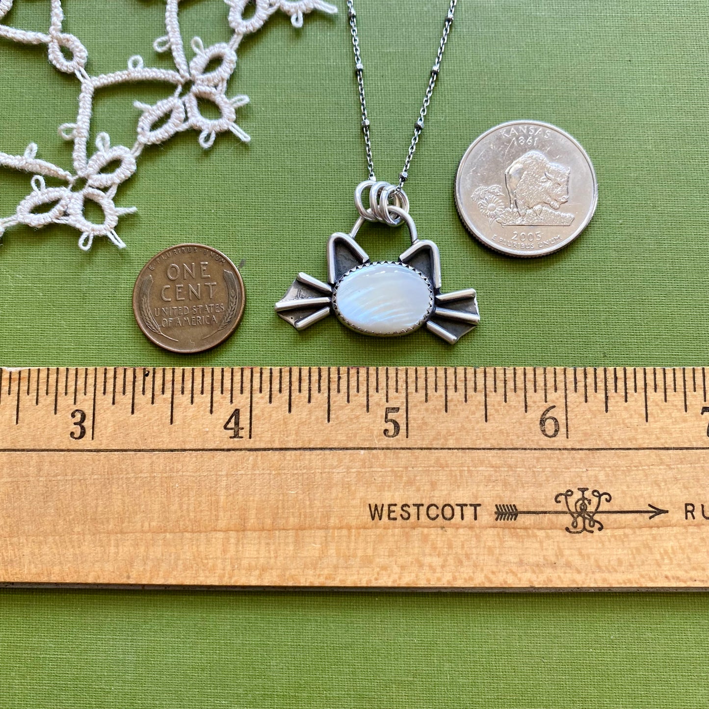 Mother of Pearl Cat Pendant