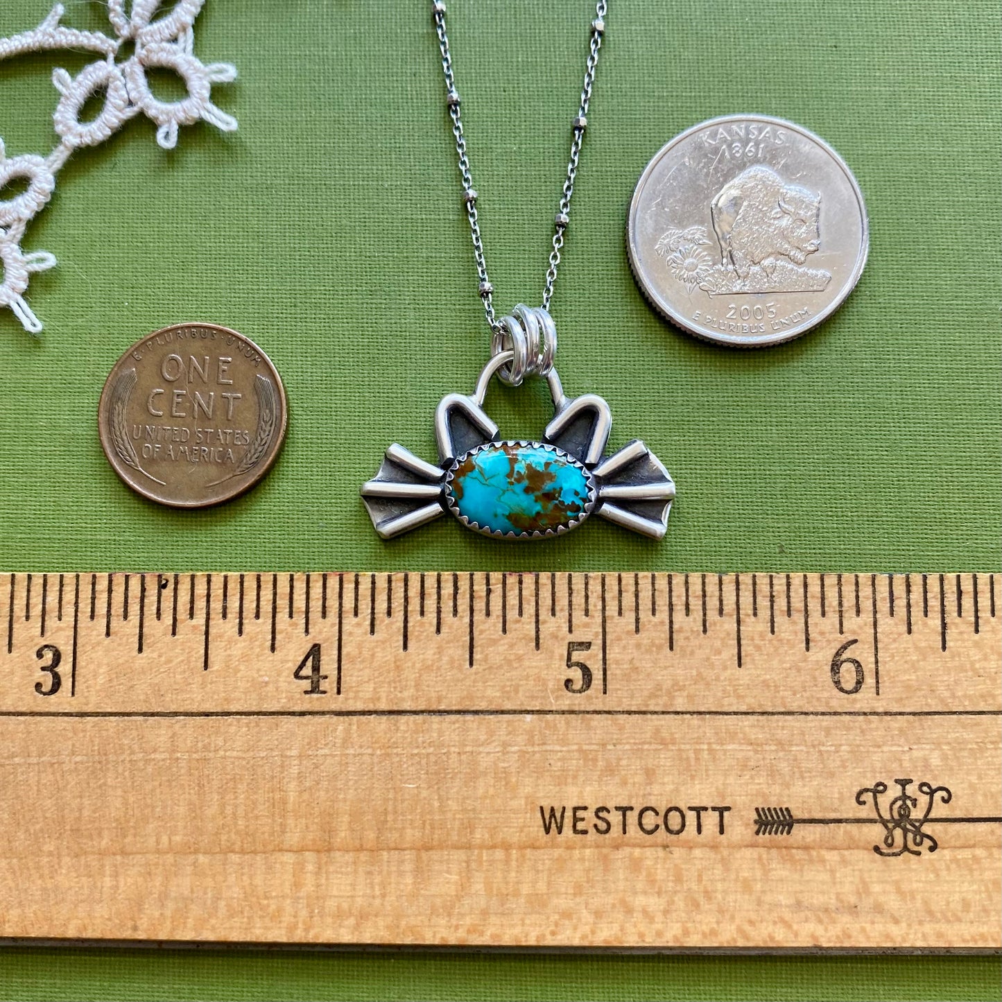 Pilot Mountain Turquoise Cat Pendant