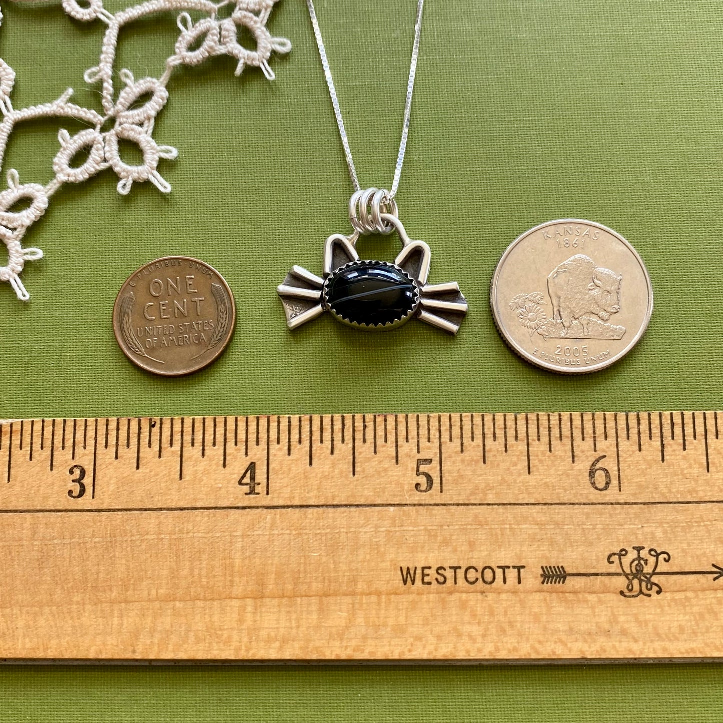 Banded Agate Cat Pendant