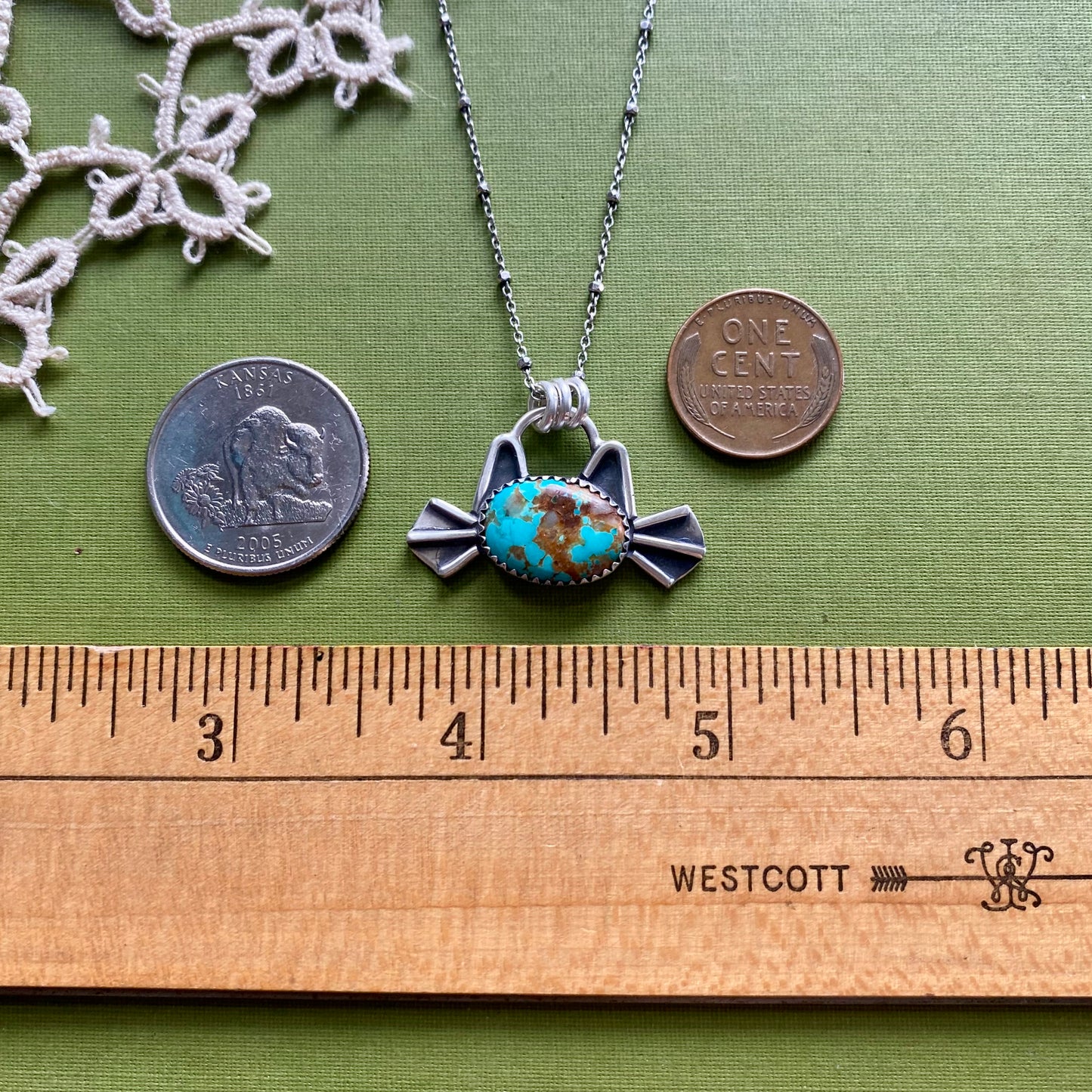 Pilot Mountain Turquoise Cat Pendant