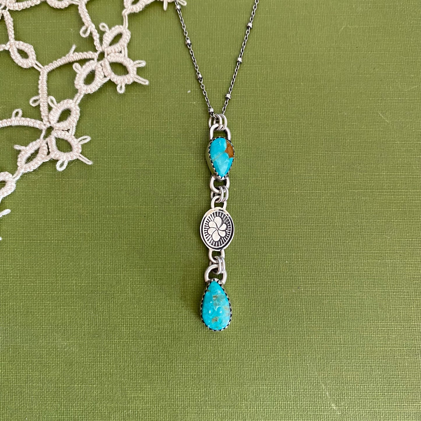 Pilot Mountain Turquoise 3 Tier Pendant