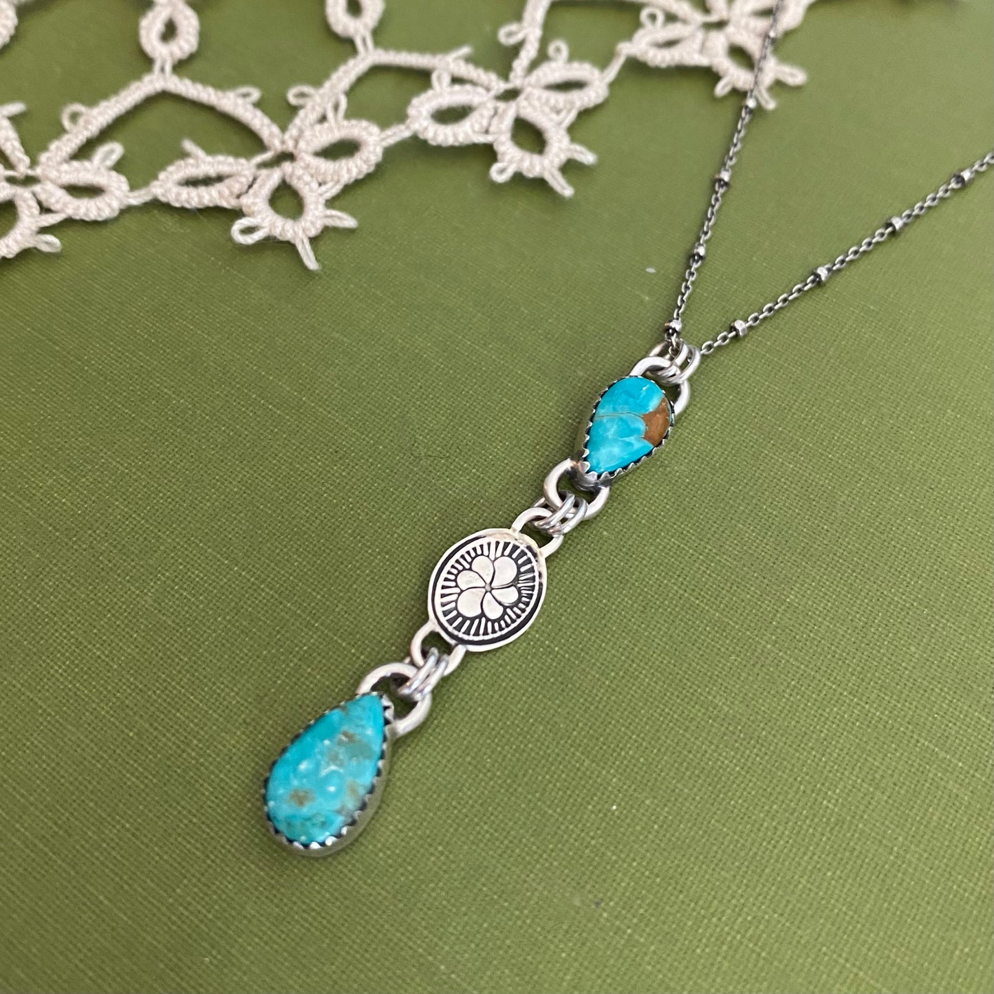 Pilot Mountain Turquoise 3 Tier Pendant