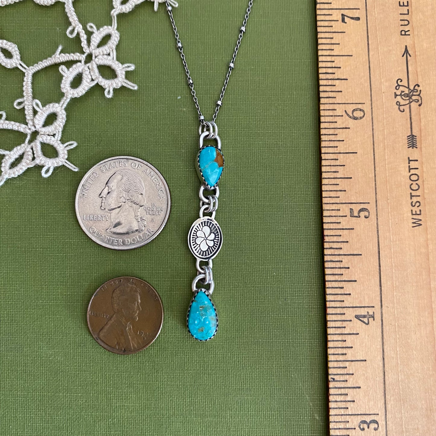 Pilot Mountain Turquoise 3 Tier Pendant