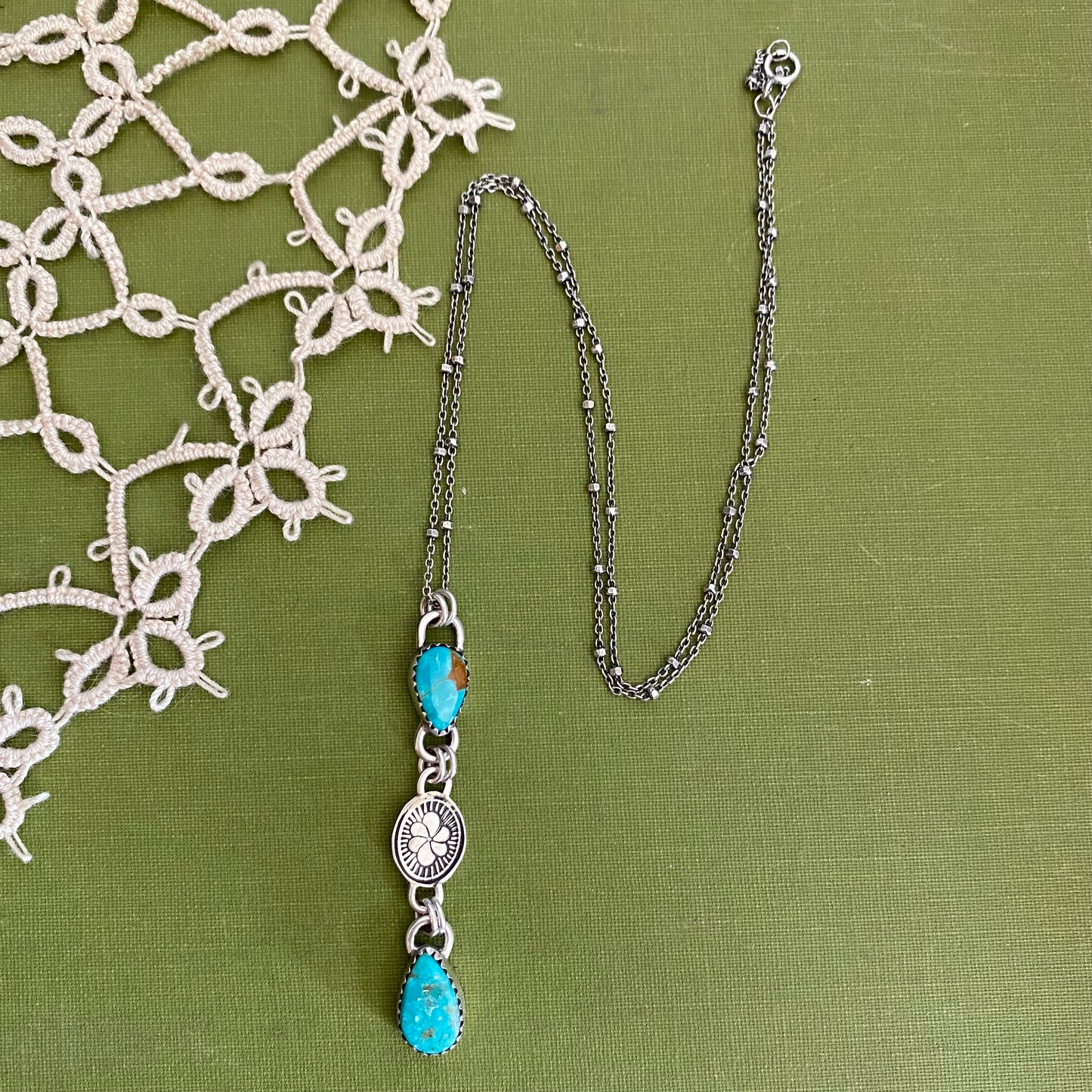Pilot Mountain Turquoise 3 Tier Pendant