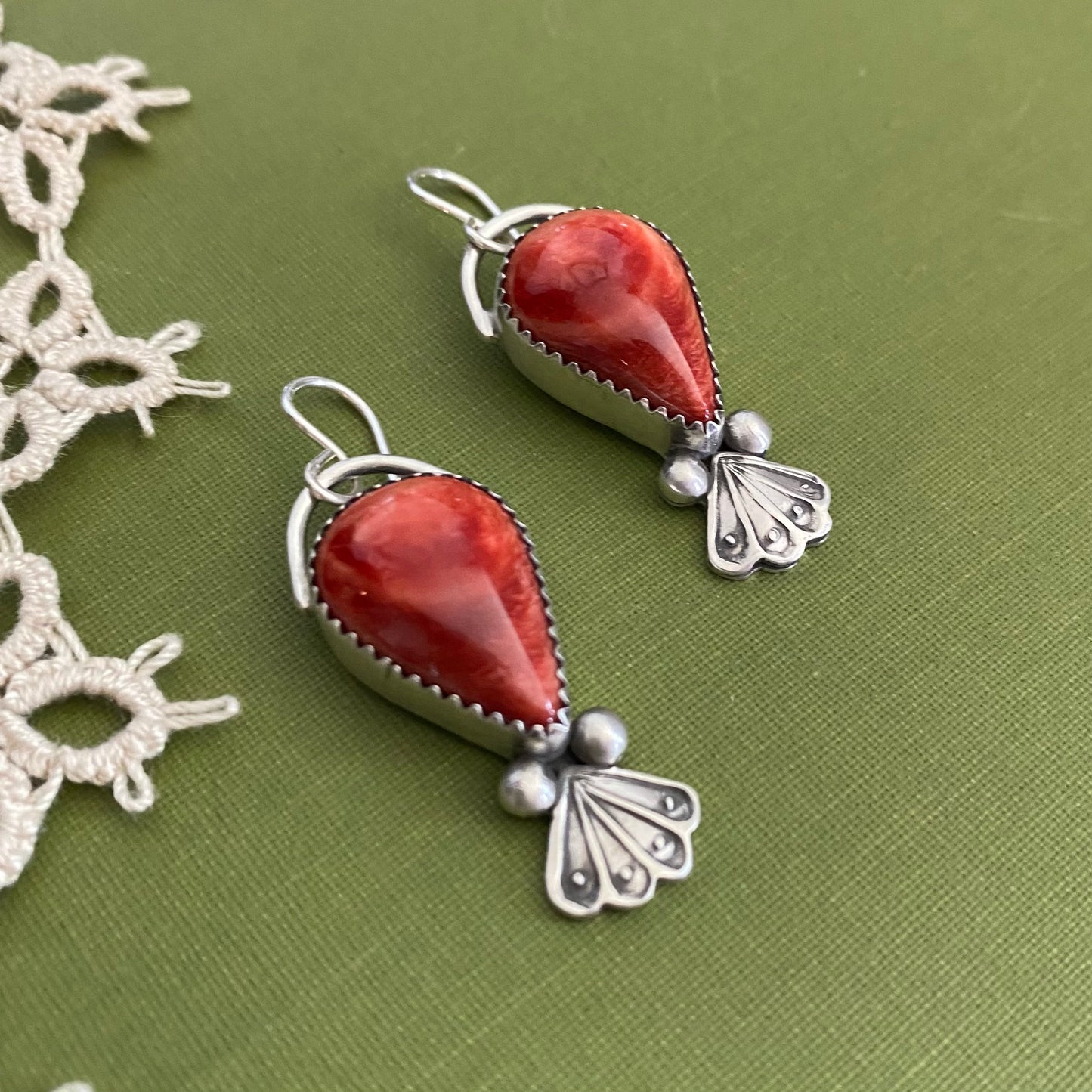 Red Spiny Oyster Earrings