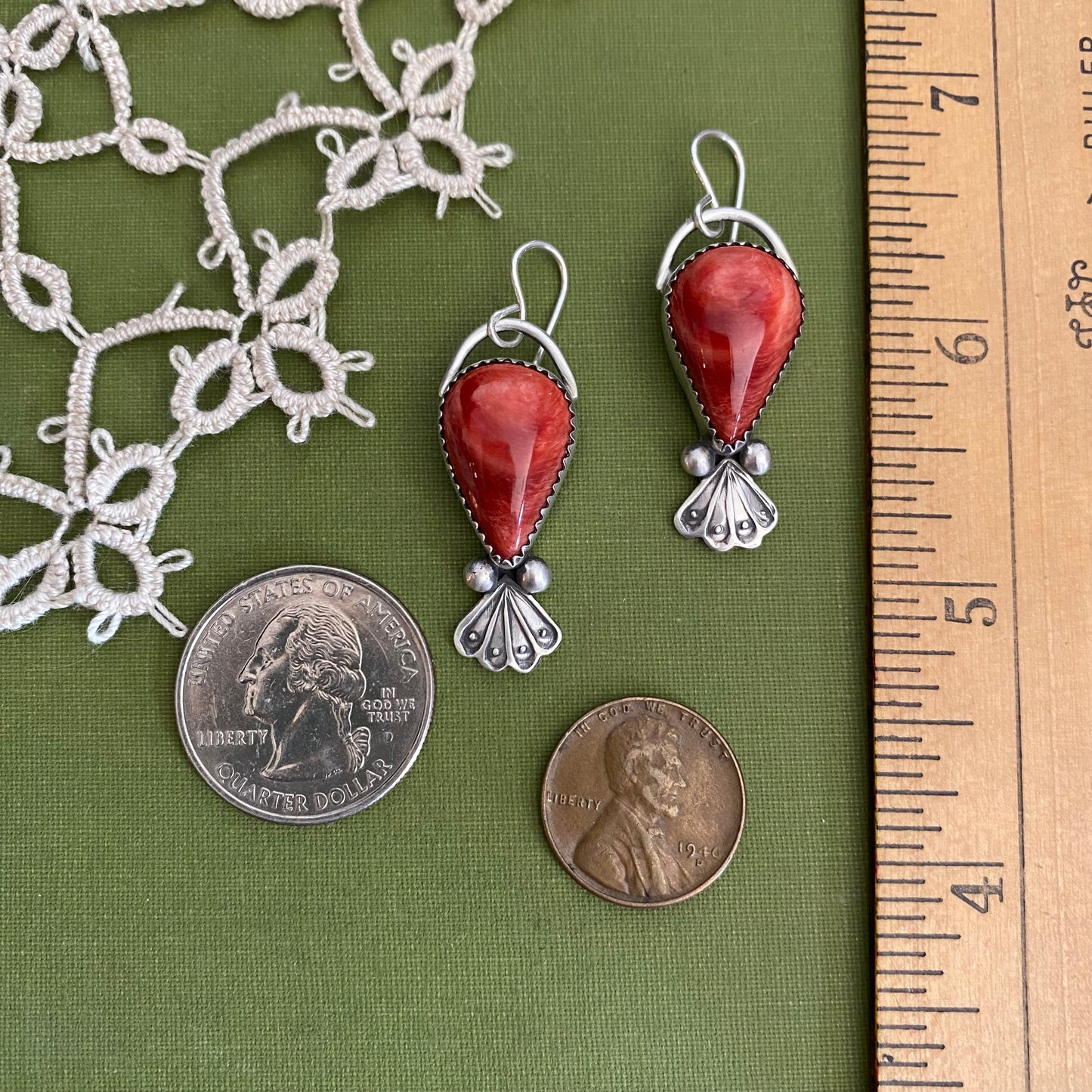 Red Spiny Oyster Earrings
