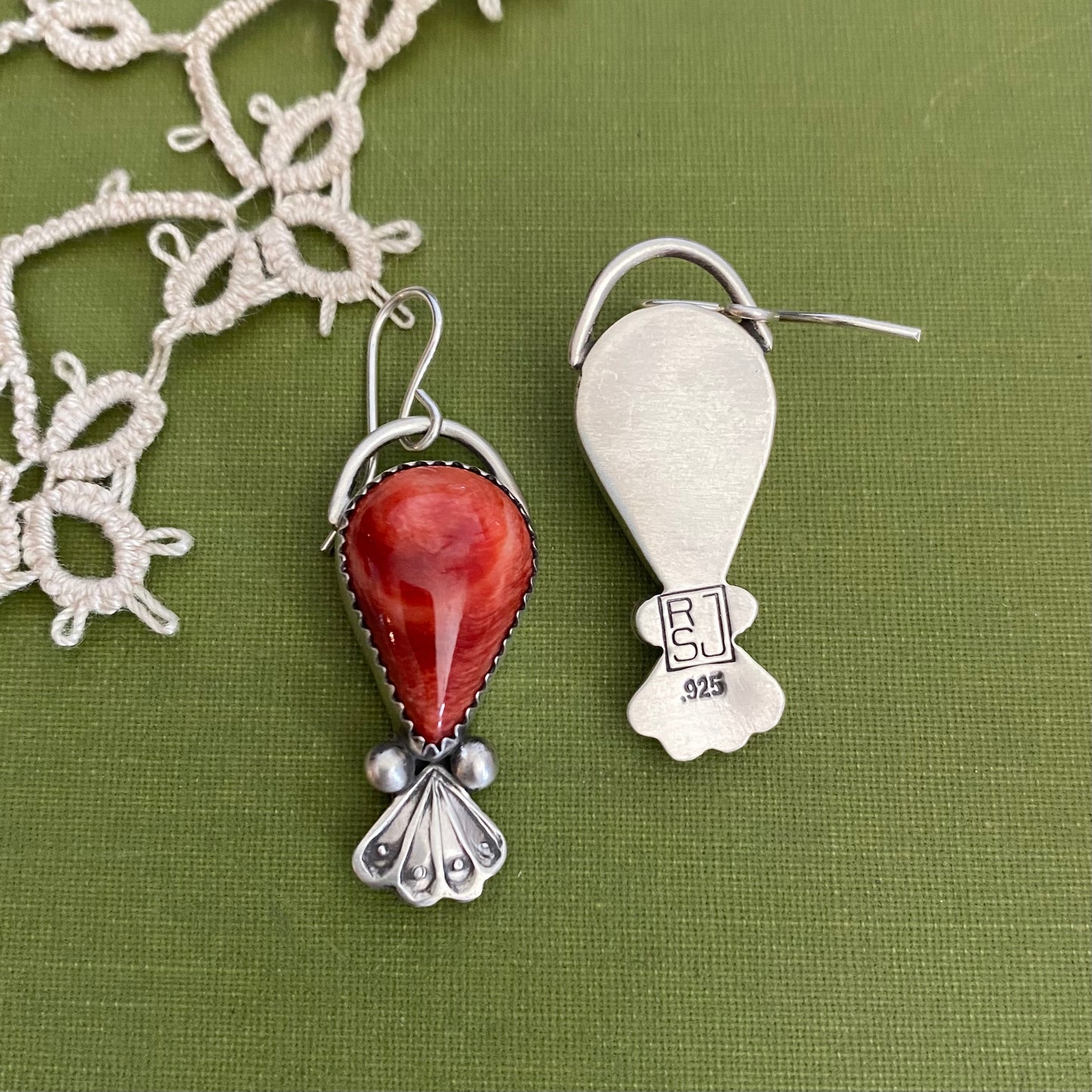 Red Spiny Oyster Earrings