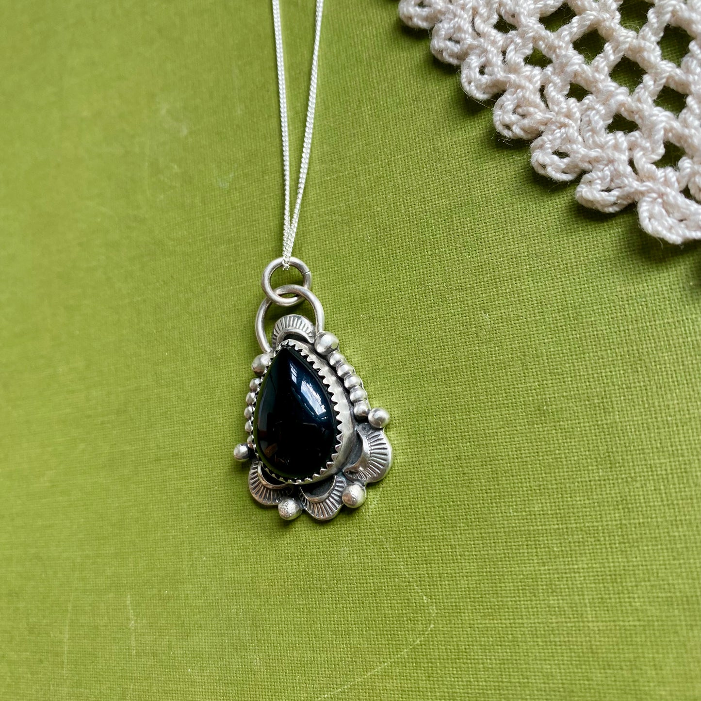 Black Onyx Medium Teardrop Pendant