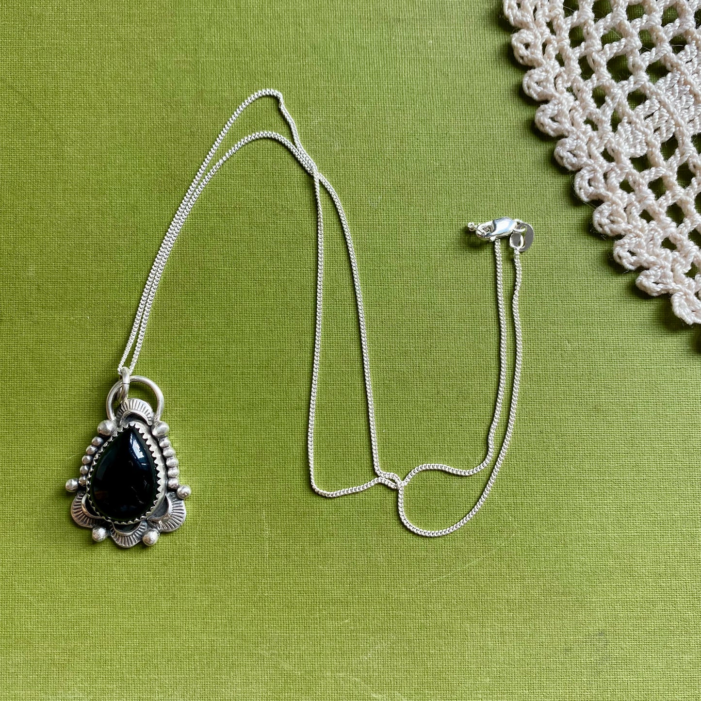 Black Onyx Medium Teardrop Pendant