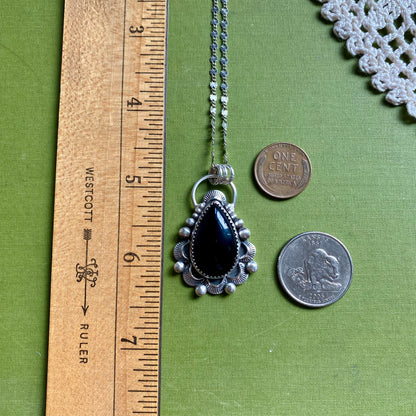 Black Onyx Large Teardrop Pendant