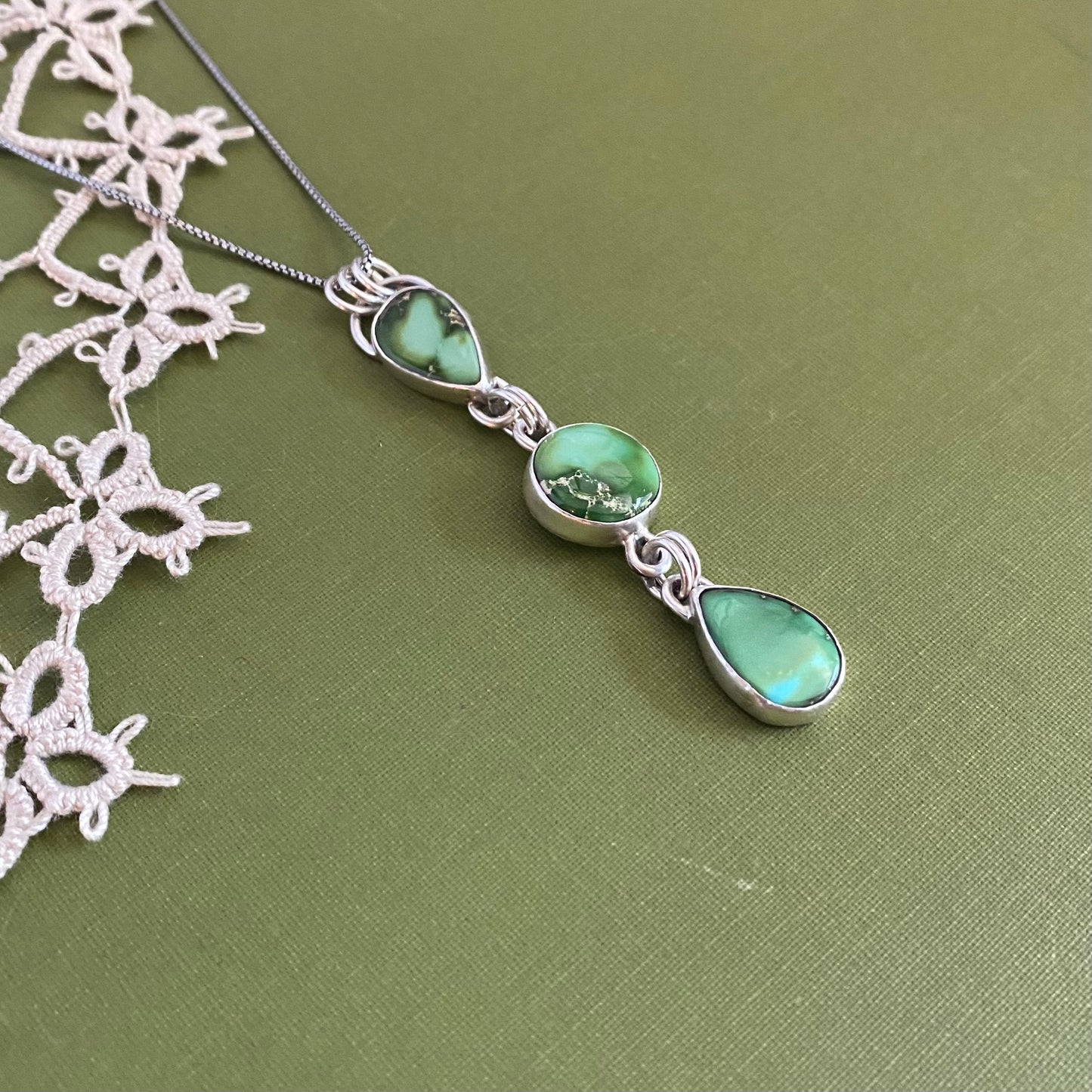 Sonoran Mountain Turquoise 3 Drop Pendant