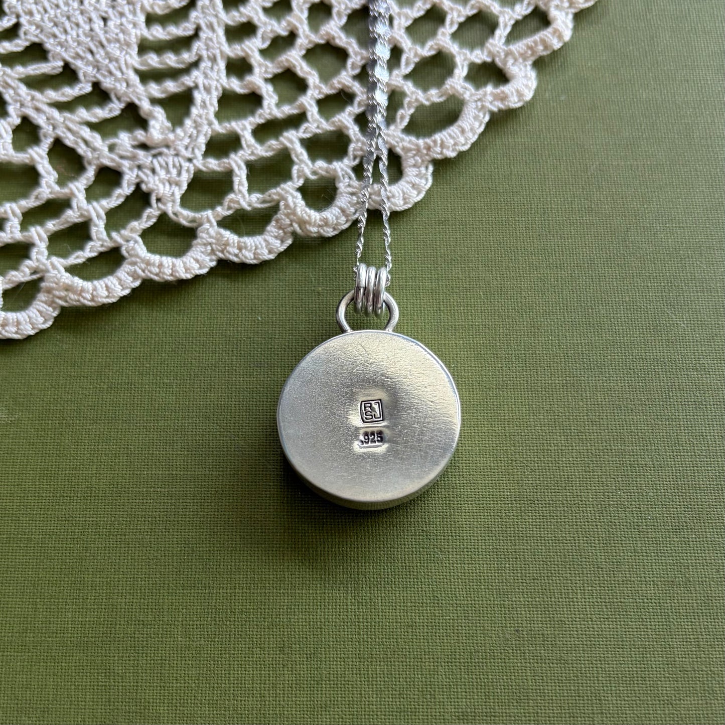 Gold Floral Glass Button Pendant