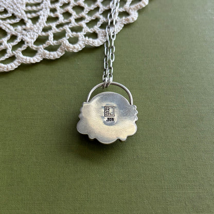 Teal Floral Button Necklace