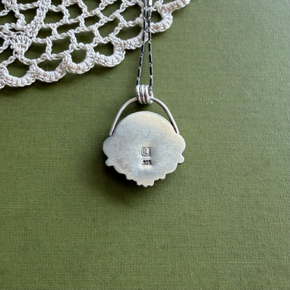 Yellow Floral Glass Button Pendant