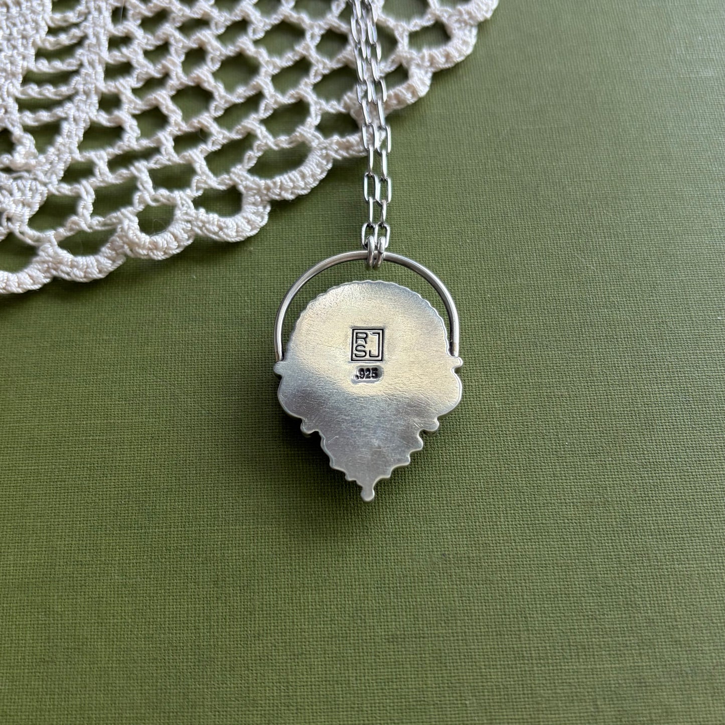 Blue & Pink Floral Glass Button Necklace