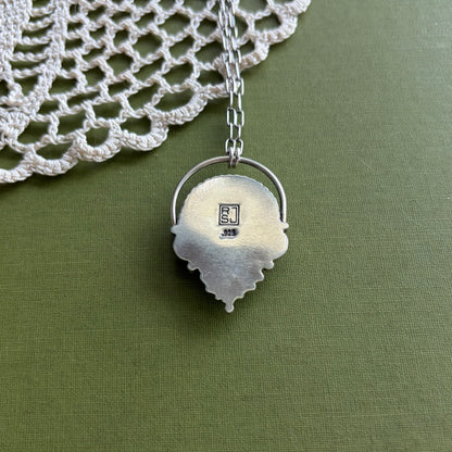 Blue & Pink Floral Glass Button Necklace