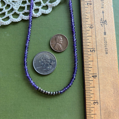 Amethyst & Pyrite Beaded Necklace