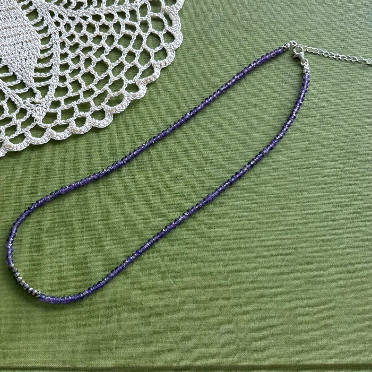 Amethyst & Pyrite Beaded Necklace