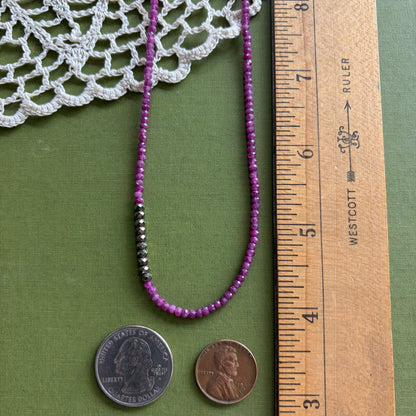 Raw Ruby & Pyrite Beaded Necklace
