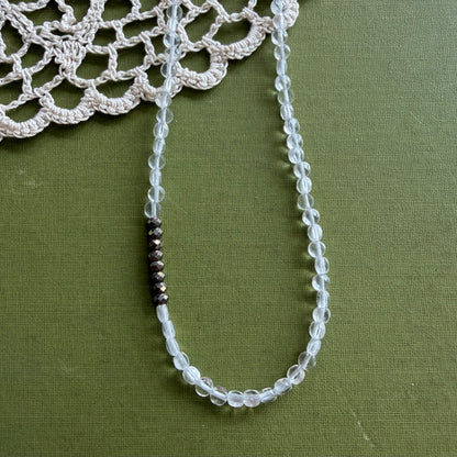 Clear Quartz & Pyrite Beaded Necklace